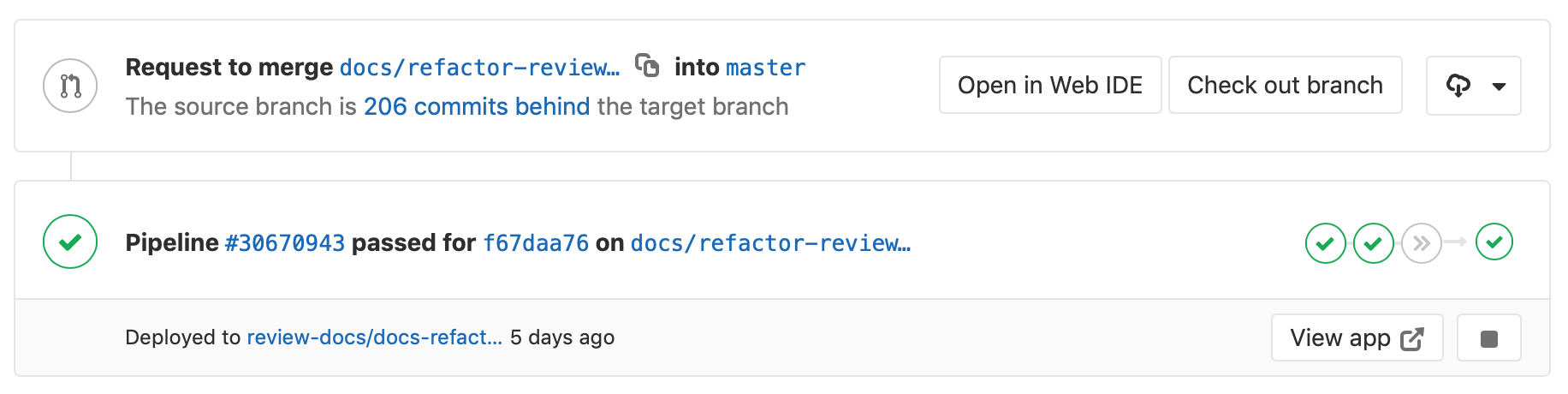 review app in merge request