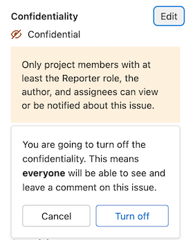 Turn off confidentiality